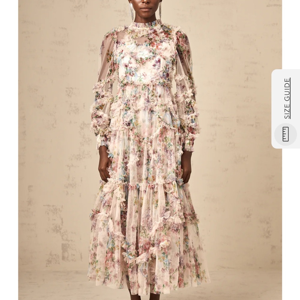 Miss Rosier Candice Ruffled Tulle Midi Dress